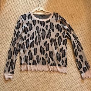 Fate Distressed Leopard Sweater